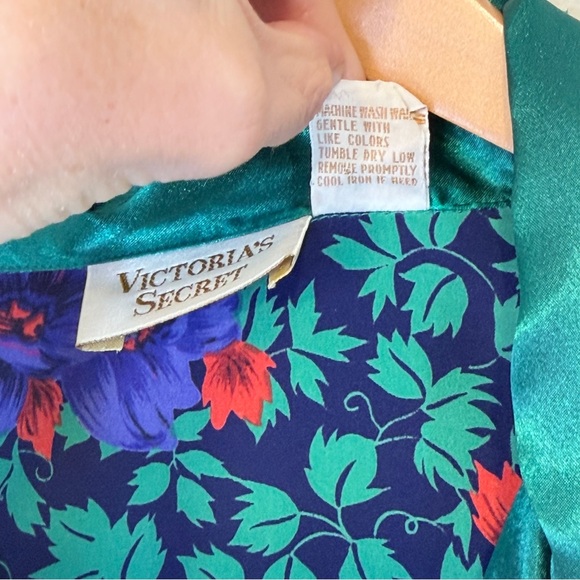 VS | VTG Gold Label Floral Ivy Print Relaxed Mini Nightie Robe Sleep Shirt - Picture 16 of 16